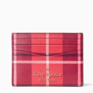 EUC - Kate spade Staci Plaid Small Slim Card Holder